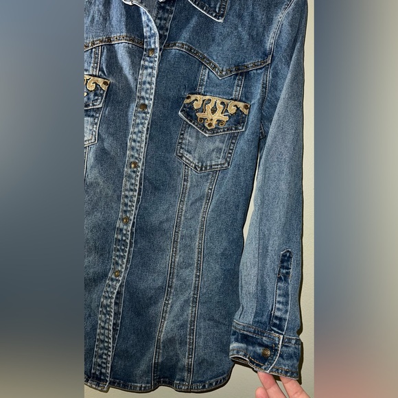 Diane Gilman Women’s Detailed Denim Long Sleeve Jacket! Size M. - Picture 10 of 15